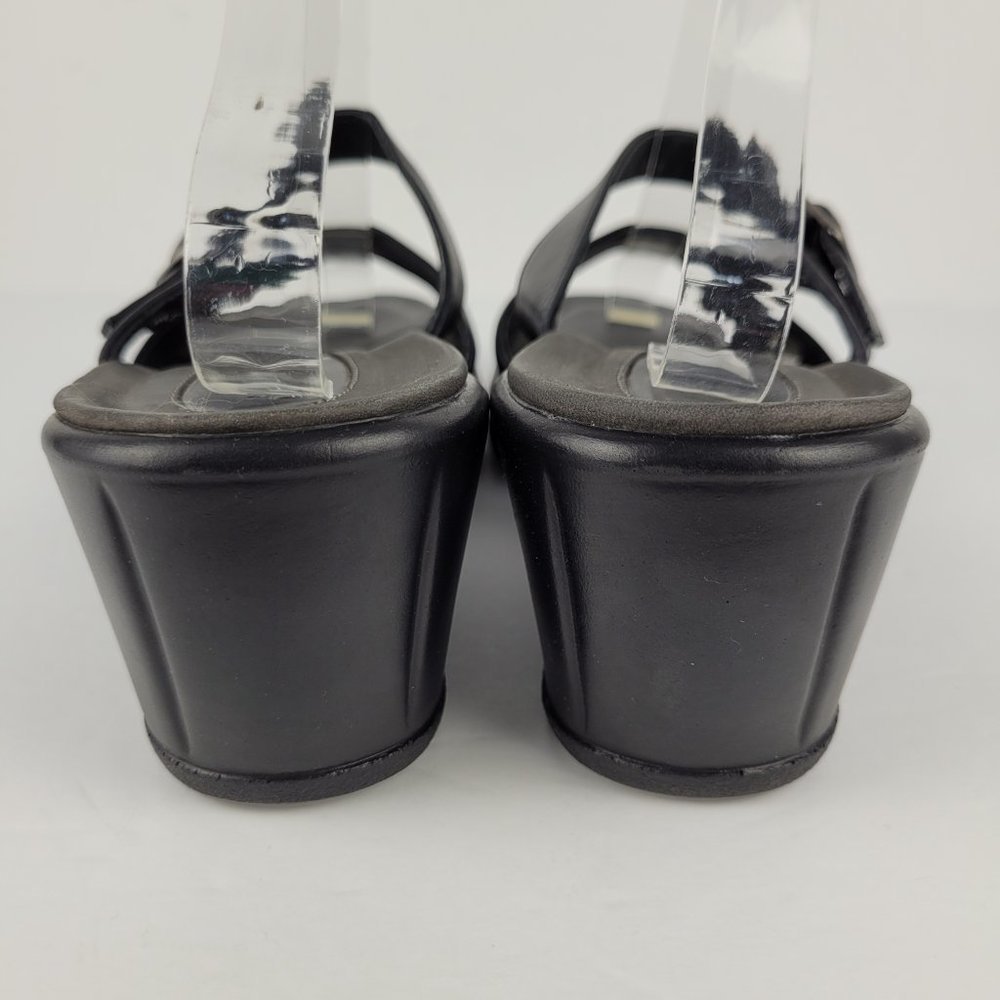 Dansko Annabel Black Textured Leather Double Strap Slide Sandal EU 41/US 10.5-11 - Picture 7 of 12